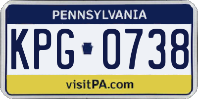 PA license plate KPG0738