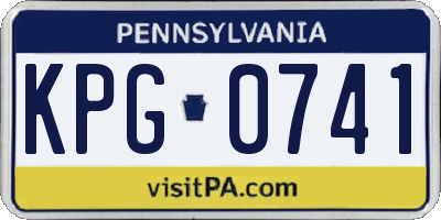 PA license plate KPG0741