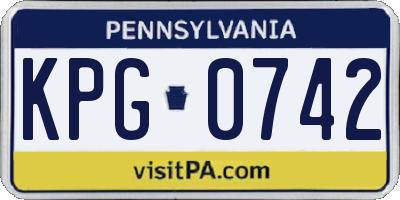 PA license plate KPG0742