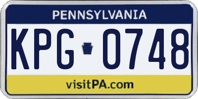 PA license plate KPG0748