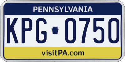 PA license plate KPG0750