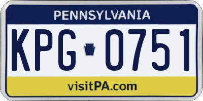 PA license plate KPG0751