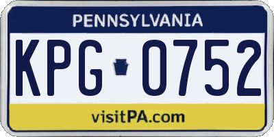 PA license plate KPG0752
