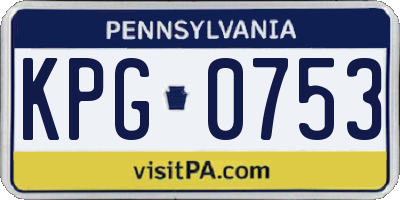 PA license plate KPG0753