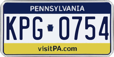 PA license plate KPG0754