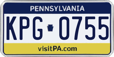 PA license plate KPG0755