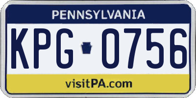 PA license plate KPG0756