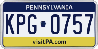 PA license plate KPG0757