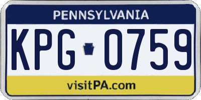 PA license plate KPG0759