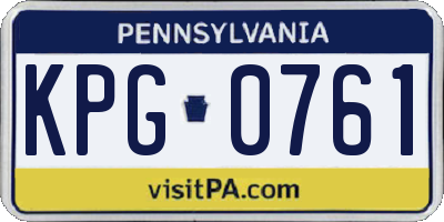 PA license plate KPG0761