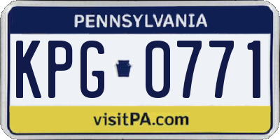 PA license plate KPG0771