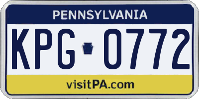 PA license plate KPG0772