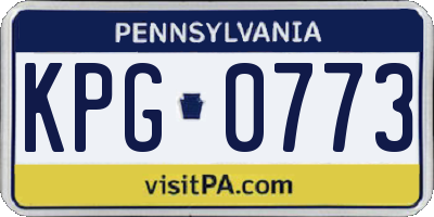 PA license plate KPG0773