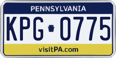 PA license plate KPG0775