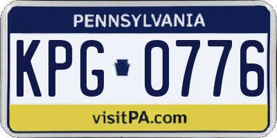 PA license plate KPG0776