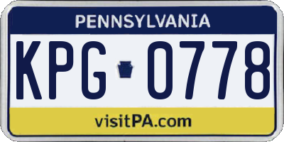 PA license plate KPG0778