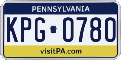 PA license plate KPG0780