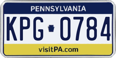 PA license plate KPG0784