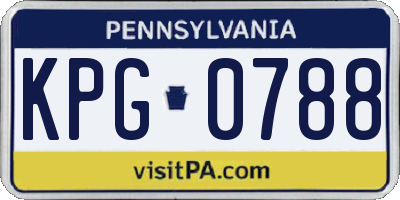 PA license plate KPG0788