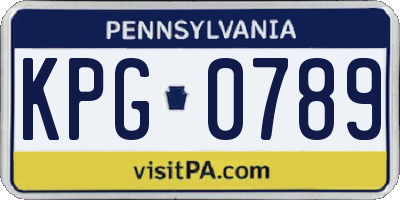 PA license plate KPG0789
