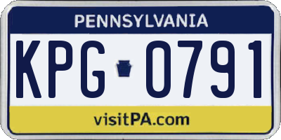 PA license plate KPG0791