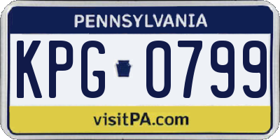 PA license plate KPG0799