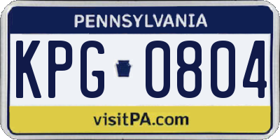 PA license plate KPG0804