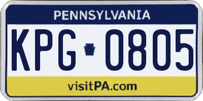 PA license plate KPG0805