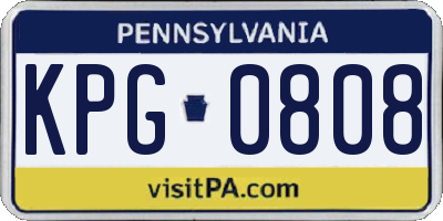 PA license plate KPG0808