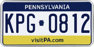 PA license plate KPG0812
