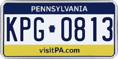 PA license plate KPG0813