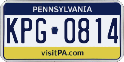 PA license plate KPG0814