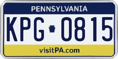 PA license plate KPG0815