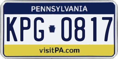 PA license plate KPG0817