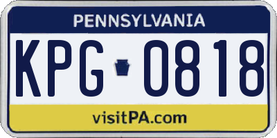 PA license plate KPG0818