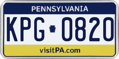 PA license plate KPG0820