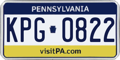 PA license plate KPG0822