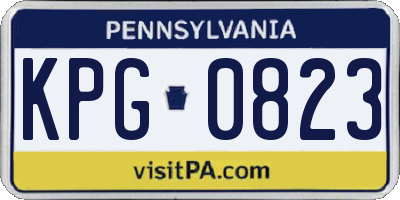 PA license plate KPG0823