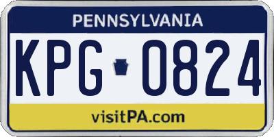 PA license plate KPG0824