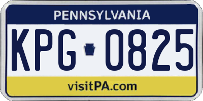 PA license plate KPG0825