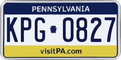 PA license plate KPG0827