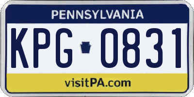 PA license plate KPG0831