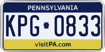 PA license plate KPG0833
