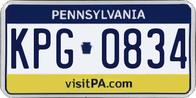 PA license plate KPG0834