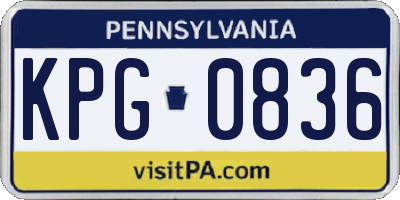 PA license plate KPG0836