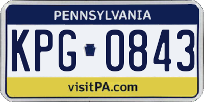 PA license plate KPG0843