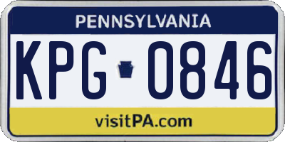 PA license plate KPG0846