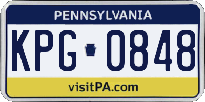 PA license plate KPG0848