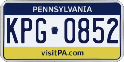 PA license plate KPG0852
