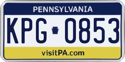 PA license plate KPG0853